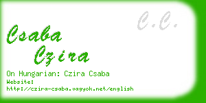 csaba czira business card